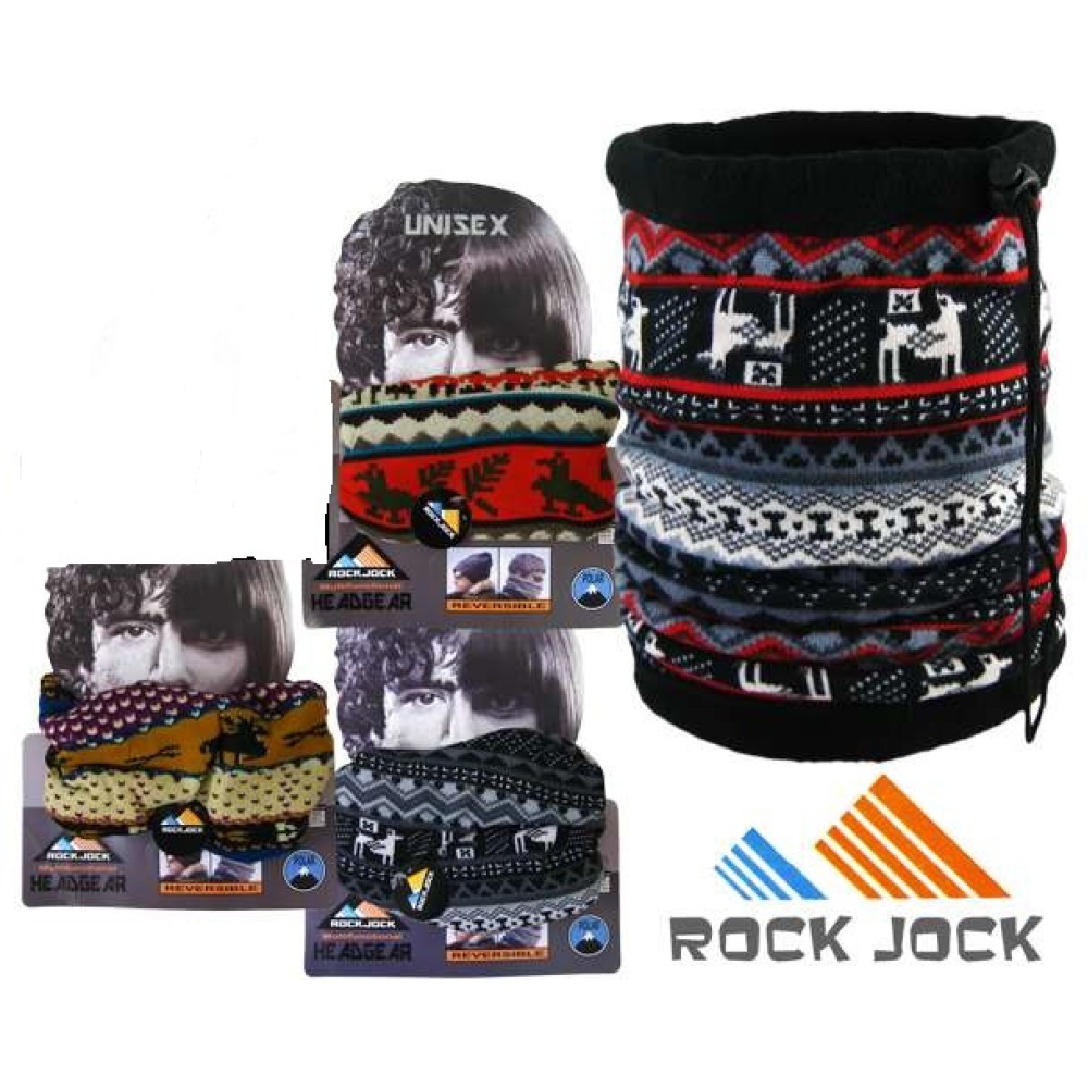 Rockjock Hat/Neck Warmer Black/Grey