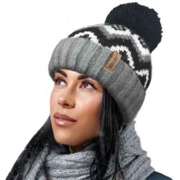 Bartleby Ladies Mohair Effect Sherpa Lined Bobble Hat