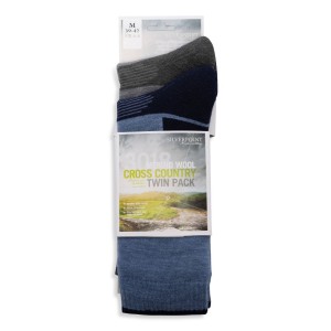 Silverpoint Merino Cross Country Twin Pack - Grey/Blue Silverpoint Merino Cross Country Twin Pack - Grey/Blue
